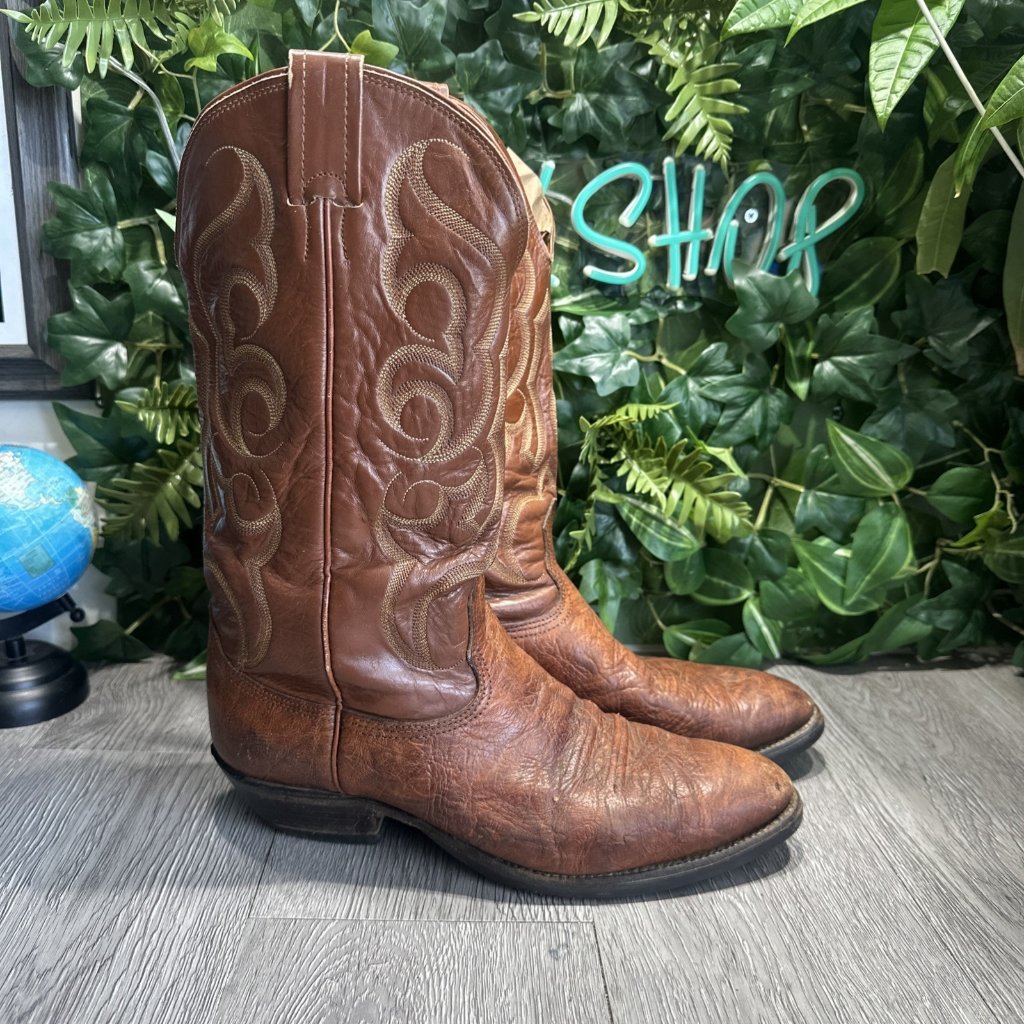 Mens Nocona Jackpot Brown Round Toe Leather Western Boots D8825 Sz 9 D